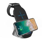 H18 3 in 1 Quick Wireless Charger for iPhone, Apple Watch, AirPods and other Android Smart Phones(Black)