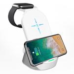 H18 3 in 1 Quick Wireless Charger for iPhone, Apple Watch, AirPods and other Android Smart Phones(White)