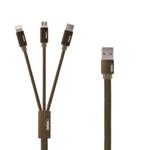 REMAX RC-094TH 1m 2.4A 3 in 1 USB to 8 Pin & USB-C / Type-C & Micro USB Fast Charging Data Cable(Army Green)