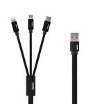 REMAX RC-094TH 1m 2.4A 3 in 1 USB to 8 Pin & USB-C / Type-C & Micro USB  Fast Charging Data Cable(Black)