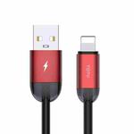 TOTUDESIGN BL-010 Color Series 3A USB to 8 Pin Aluminum Alloy + PC + TPE Charging Data Sync Cable, Cable Length: 1.2m(Red)
