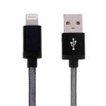 1m Net Style Metal Head 8 Pin to USB Data / Charger Cable(Black)