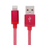 1m Net Style Metal Head 8 Pin to USB Data / Charger Cable(Red)