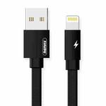 REMAX RC-094i 2m 2.4A USB to 8 Pin Aluminum Alloy Braid Fast Charging Data Cable (Black)