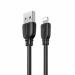 REMAX RC-138i 2.4A USB to 8 Pin Suji Pro Fast Charging Data Cable, Cable Length: 1m (Black)