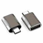 2 PCS SBT-148 USB-C / Type-C Male to USB 3.0 Female Zinc Alloy Adapter(Cosmic Grey)