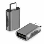 2 PCS SBT-158 USB-C / Type-C Male to USB 3.0 Female Zinc Alloy Adapter(Black)