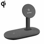 MOMAX UD20 Q.MAG DUAL 15W Magnetic Dual Wireless Fast Charging Charger for iPhone 12 Series (Dark Gray)