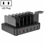 PW018 68W PD USB-C / Type-C + QC 3.0 USB + 4 USB Ports Smart Charger with Detachable Bracket, US Plug