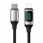 USAMS US-SJ545 U78 Type-C / USB-C to 8 Pin PD Aluminum Alloy Digital Display Fast Charging Data Cable, Length: 1.2m(White)
