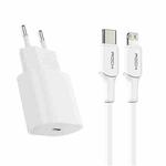 ROCK T18 + Z19 PD 20W USB-C / Type-C Mini Charger + 1m USB-C / Type-C to 8 Pin Data Cable Set, EU Plug