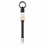IVON CA90 2.4A USB to 8 Pin Portable Data Cable with Ring, Length: 14.5cm(Champagne Gold)