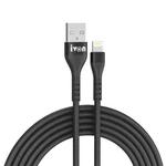 IVON CA92 2.4A Max USB to 8 Pin Rubber Fast Charging Data Cable, Length: 1.5m (Black)
