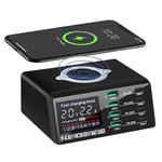 X9D 110W Multi-ports Smart Charger Station + Wireless Charger AC100-240V, US Plug (Black)