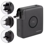 MOMAX IP93MFI Q.Power Plug PD Quick Charging Travel Charger Power Adapter with MFI Cable & UK / AU / EU Plug(Dark Gray)