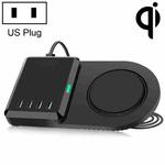 PW019 25W Wireless Charging Base with 4 USB Ports, US Plug