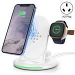 W-02C Magnetic Vertical 3 In 1 Wireless Charger,AU Plug (White)