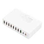 MFT-03Q 10 in 1 65W QC3.0 USB Smart Fast Charger, EU Plug(White)