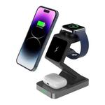 X3 15W 3 in 1 Magnetic Wireless Charger for iPhone, Apple Watch, AirPods(Black)