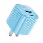 WK WP-U129 Color Sugar 20W USB+USB-C/Type-C Fast Charge Charger, CN Plug(Blue)