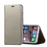 For iPhone X / XS Electroplating Mirror Horizontal Flip Leather Case with Holder (Gold)