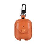 PU Leather Wireless Bluetooth Earphone Protective Case for Apple AirPods 1 / 2, with Metal Buckle(Light Brown)