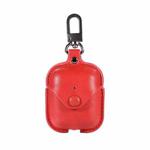 PU Leather Wireless Bluetooth Earphone Protective Case for Apple AirPods 1 / 2, with Metal Buckle(Red)