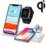 Q20 4 In 1 Wireless Charger Charging Holder Stand Station For iPhone / Apple Watch / AirPods, Support Dual Phones Charging (White)