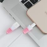 2 PCS Anti-break USB Charge Cable Winder Protective Case Protection Sleeve(Pink)