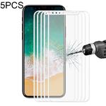 5 PCS ENKAY Hat-Prince for iPhone X 0.26mm 9H Surface Hardness 2.5D Explosion-proof Full Screen Tempered Glass Screen Film (White)