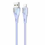 USAMS US-SJ493 U65 8 Pin to USB Transparent Smooth Corrugated Silicone Data Cable, Cable Length: 1m (Purple)