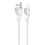 USAMS US-SJ493 U65 8 Pin to USB Transparent Smooth Corrugated Silicone Data Cable, Cable Length: 1m (White)