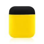 Portable Split Wireless Bluetooth Earphone Two-color Silicone Protective Box Anti-lost Dropproof Storage Bag for Apple AirPods 1 / 2(Black)