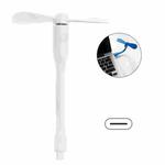 USB-C / Type-C Bendable Mini Strong Wind Long Handle Small Fan(White)