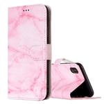 For iPhone X / XS Pink Marble Pattern Horizontal Flip Leather Case with Holder & Card Slots & Wallet