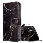 For iPhone X / XS Black Gold Marble Pattern Horizontal Flip Leather Case with Holder & Card Slots & Wallet