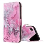 For iPhone X / XS Pink Seawater Pattern Horizontal Flip Leather Case with Holder & Card Slots & Wallet