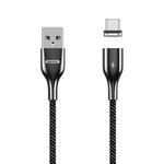 REMAX RC-158m 3A USB to Micro USB Interface Charging + Transmission Magnetic Attraction Polyester Two-color Braided Data Cable, Cable Length: 1m (Black)
