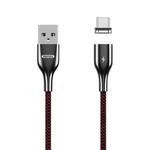 REMAX RC-158m 3A USB to Micro USB Interface Charging + Transmission Magnetic Attraction Polyester Two-color Braided Data Cable, Cable Length: 1m (Red)