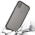 For iPhone X / XS Fashion Transparent Texture Anti-collision TPU Protective Case (Black)