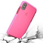 For   iPhone X / XS   Fashion Transparent Texture Anti-collision TPU Protective Case (Pink)