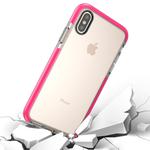 For   iPhone X / XS   Fashion Transparent Texture Anti-collision TPU Protective Case (Magenta)