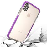 For   iPhone X / XS   Fashion Transparent Texture Anti-collision TPU Protective Case (Purple)