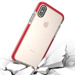 For   iPhone X / XS   Fashion Transparent Texture Anti-collision TPU Protective Case (Red)