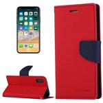 For iPhone X / XS GOOSPERY FANCY DIARY Cross Texture Horizontal Flip Leather Case with Card Slots & Wallet & Holder(Red)