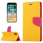 For iPhone X / XS GOOSPERY FANCY DIARY Cross Texture Horizontal Flip Leather Case with Card Slots & Wallet & Holder(Yellow)