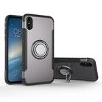 For iPhone X / XS Magnetic 360 Degree Rotation Ring Armor Protective Case(Grey)