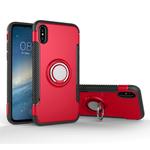 For iPhone X / XS Magnetic 360 Degree Rotation Ring Armor Protective Case(Red)