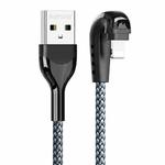 REMAX RC-177i Heymanba II 2.1A USB to 8 Pin 180 Degrees Elbow Zinc Alloy Braided Gaming Data Cable, Cable Length: 1m(Silver)