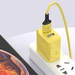 2A Mini Universal Liquid Color Dual USB Ports Charger, US Plug(Yellow)